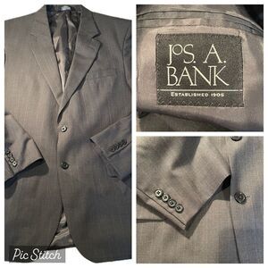 JOS. A BANK 100% Wool Blazer Suit Coat Jacket Charcoal Gray Pinstripe Size 43R